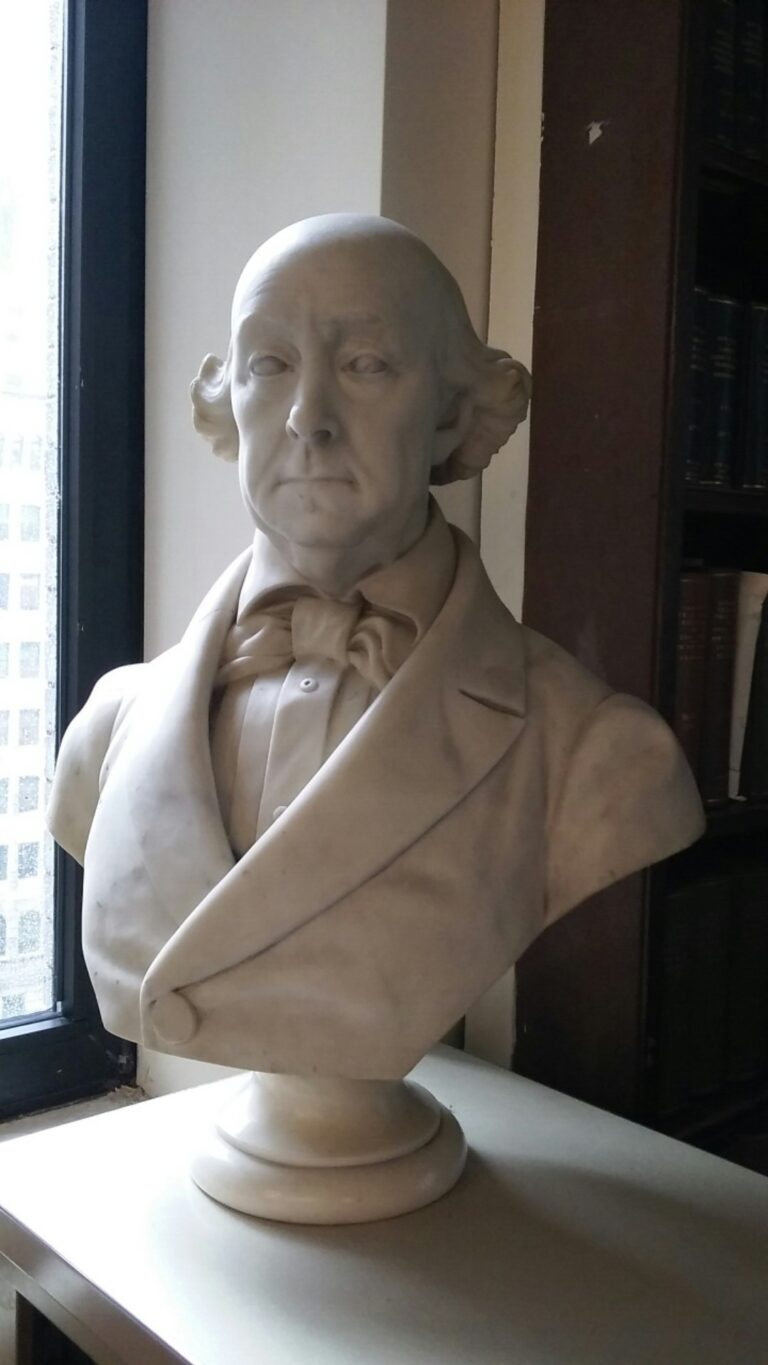 BUSTED!!  Librarian discovers the identities of two New York Law Institute statues !!
